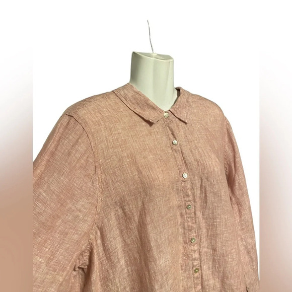 Tahari Linen Button Down Shirt - Picture 2 of 9